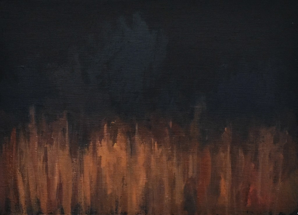 Space 3, 2023, Oil on wood panel, 4" x 8"