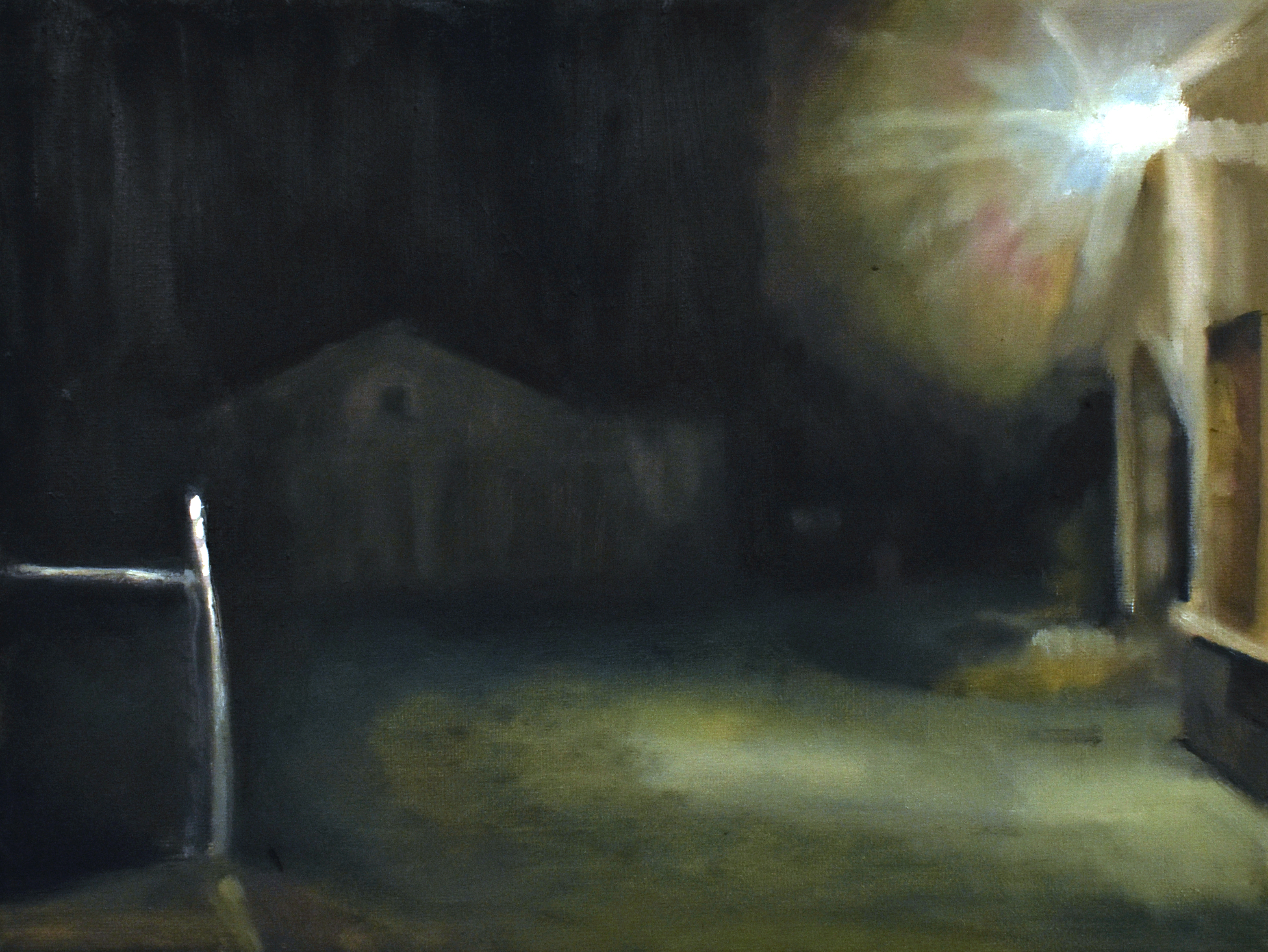 Anna's Studio, 2023, Oil on wood panel, 6" x 12"