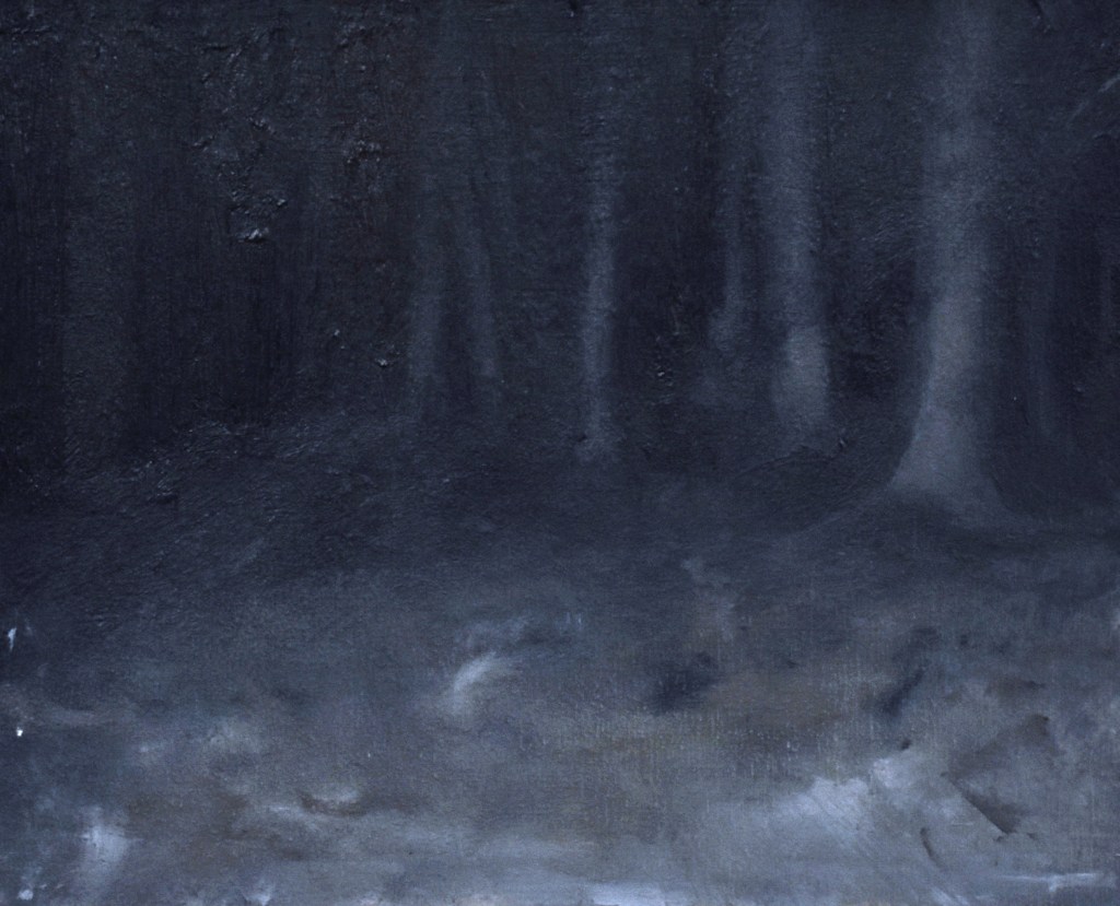 Forest, 2023, Oil on wood panel, 2" x 3"