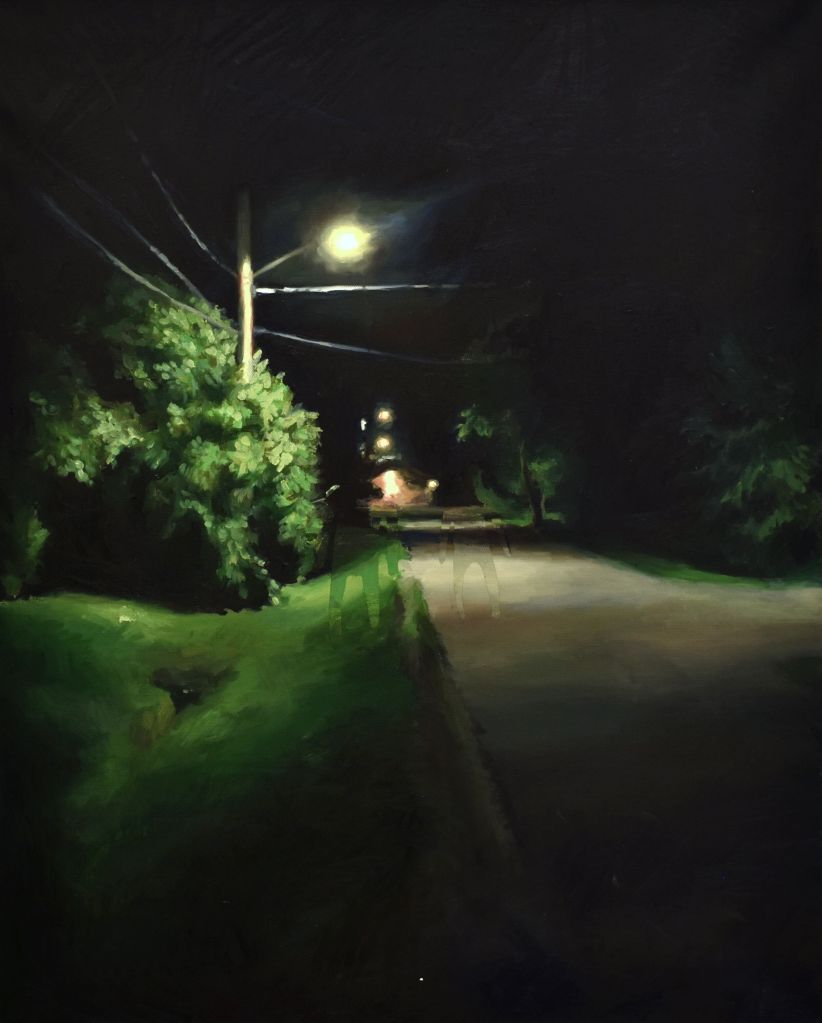 Something's Happening to You, 2023, Oil and acrylic on canvas, 24" x 36"