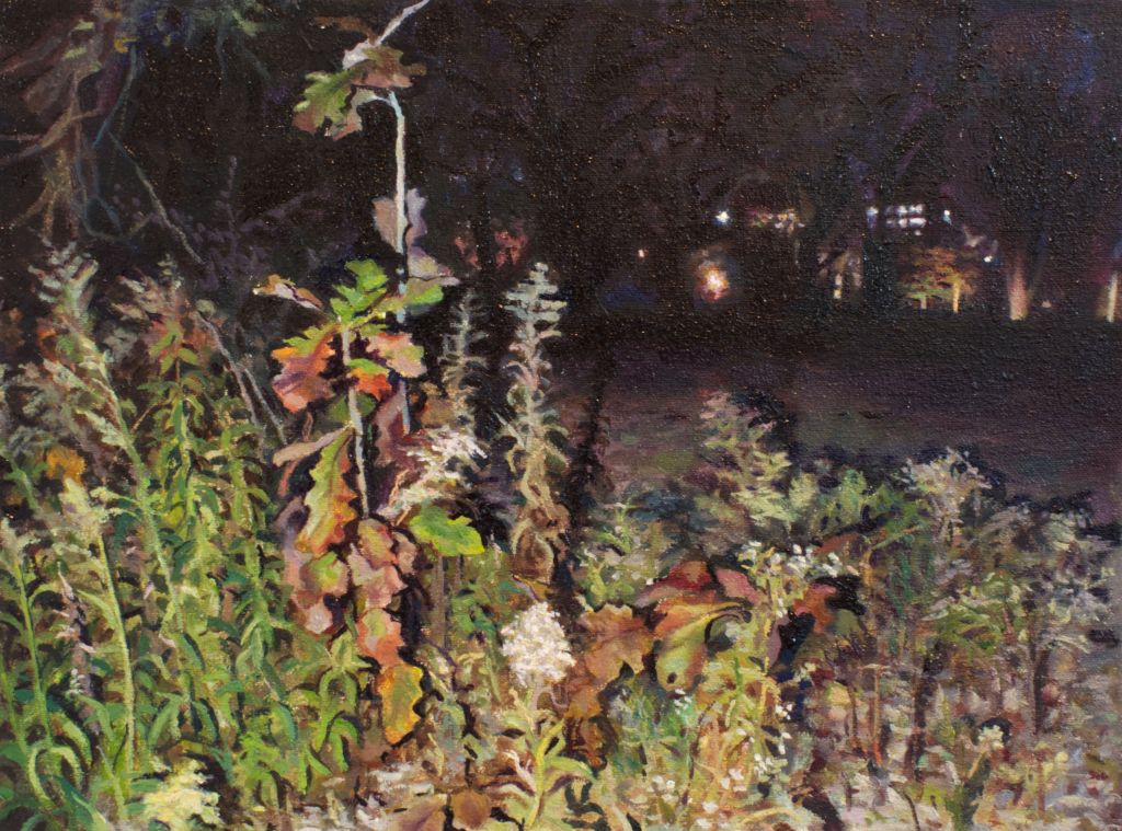 By the River (Plants), 2025, Oil on canvas, 16" x 12"