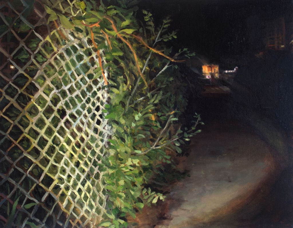 Fence (Path), 2024, Oil on canvas, 22" x 18"