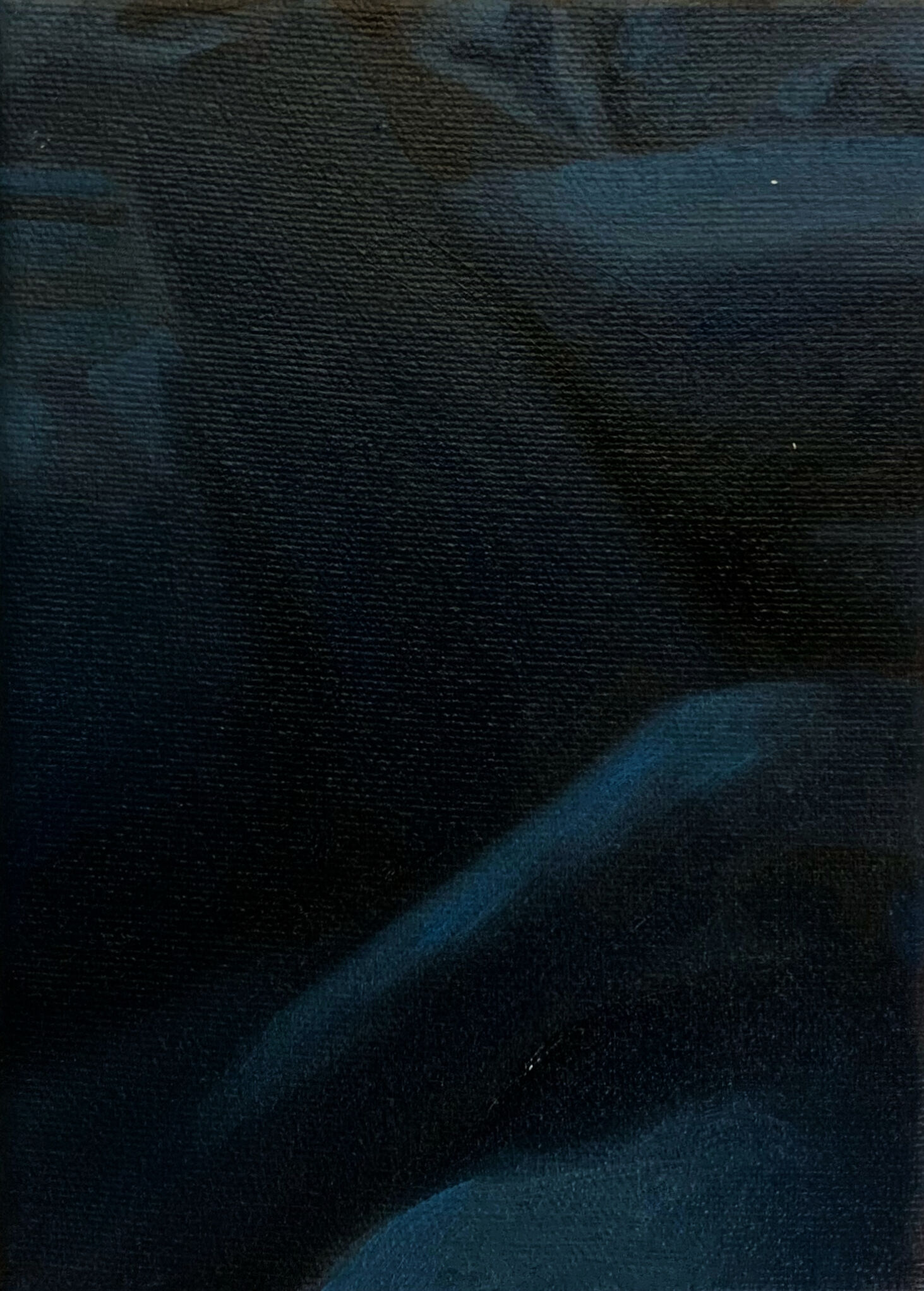 Blue Screen 10 Hours, 2024, Oil on canvas, 4" x 6"