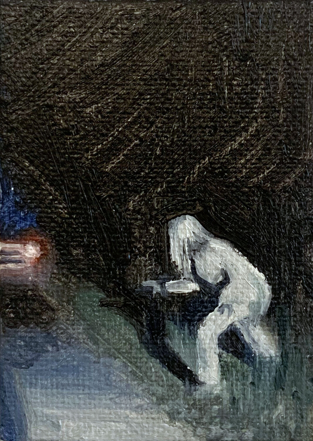 Goop, 2023, Oil on canvas, 1" x 2"